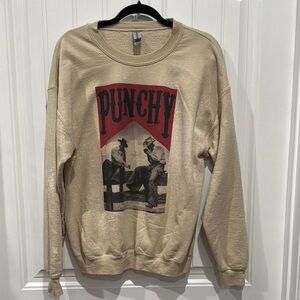 Beige Graphic “PUNCHY” Unisex Sweatshirt